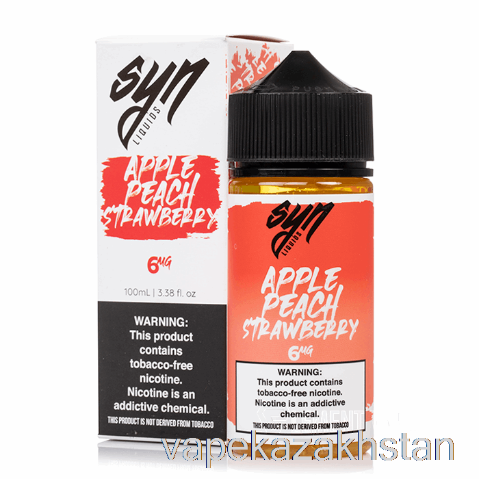 Vape Kazakhstan Apple Peach Strawberry - Syn Liquid - 100mL 3mg